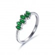 Baguette Emerald & Diamond Asymmetric Ring SS0258