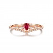 Natural Drop Ruby & Diamond Design Ring SS0236