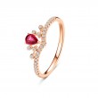 Natural Drop Ruby & Diamond Design Ring SS0236