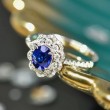 Floral Blue Sapphire & Diamond Ring SS0221