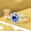 Oval Blue Sapphire & Diamond Gold Ring SS0176