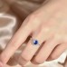 Oval Blue Sapphire & Diamond Gold Ring SS0176