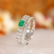 Natural Emerald & Diamond Set Ring SS0113