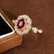 Natural Oval Ruby & Diamond Vintage Ring SS0235