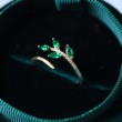 Marquise Emerald & Diamond Leaf Ring SS0070