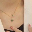 Emerald & Diamond Necklace Earrings Set SS5001